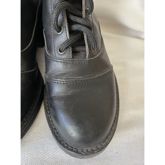 BMW Black Leather Lace Up Ankle Moto Riding Boot W/ Ankle Protector Women SZ 6 - Picture 2 of 11